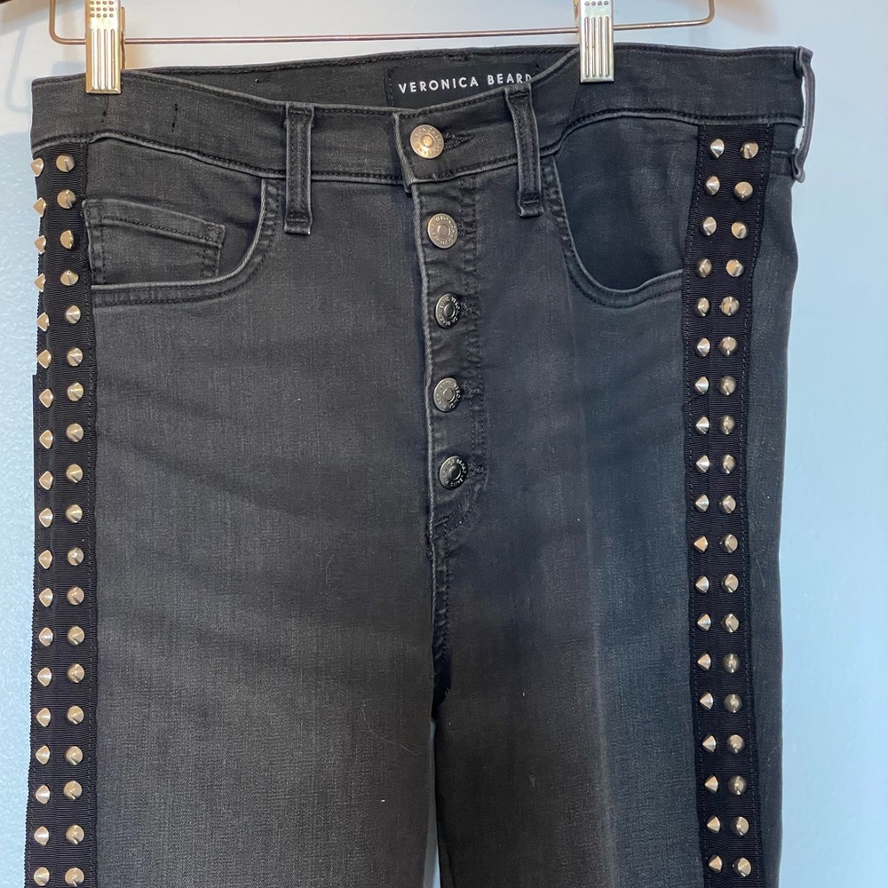 VERONICA BEARD Carolyn Boot Studded Frayed Jeans - Picture 5 of 7